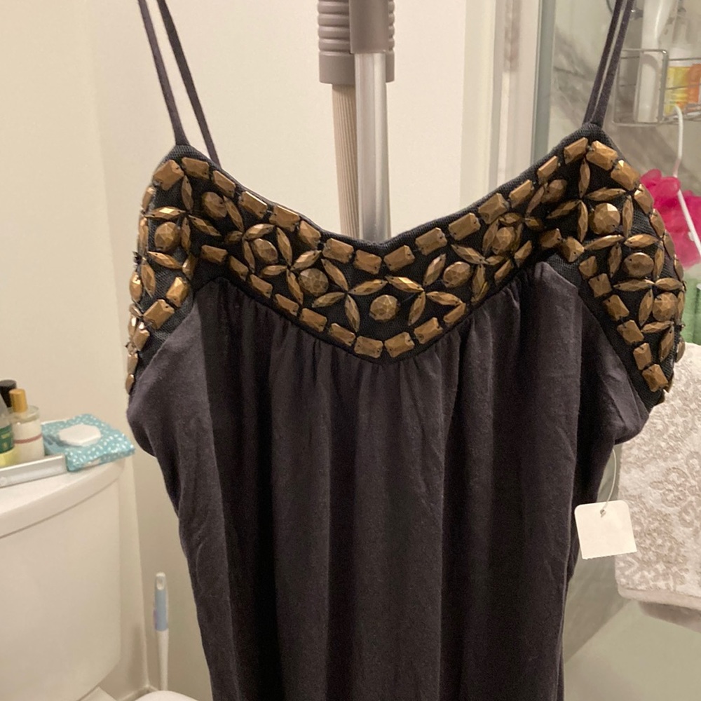 Gray embellished top